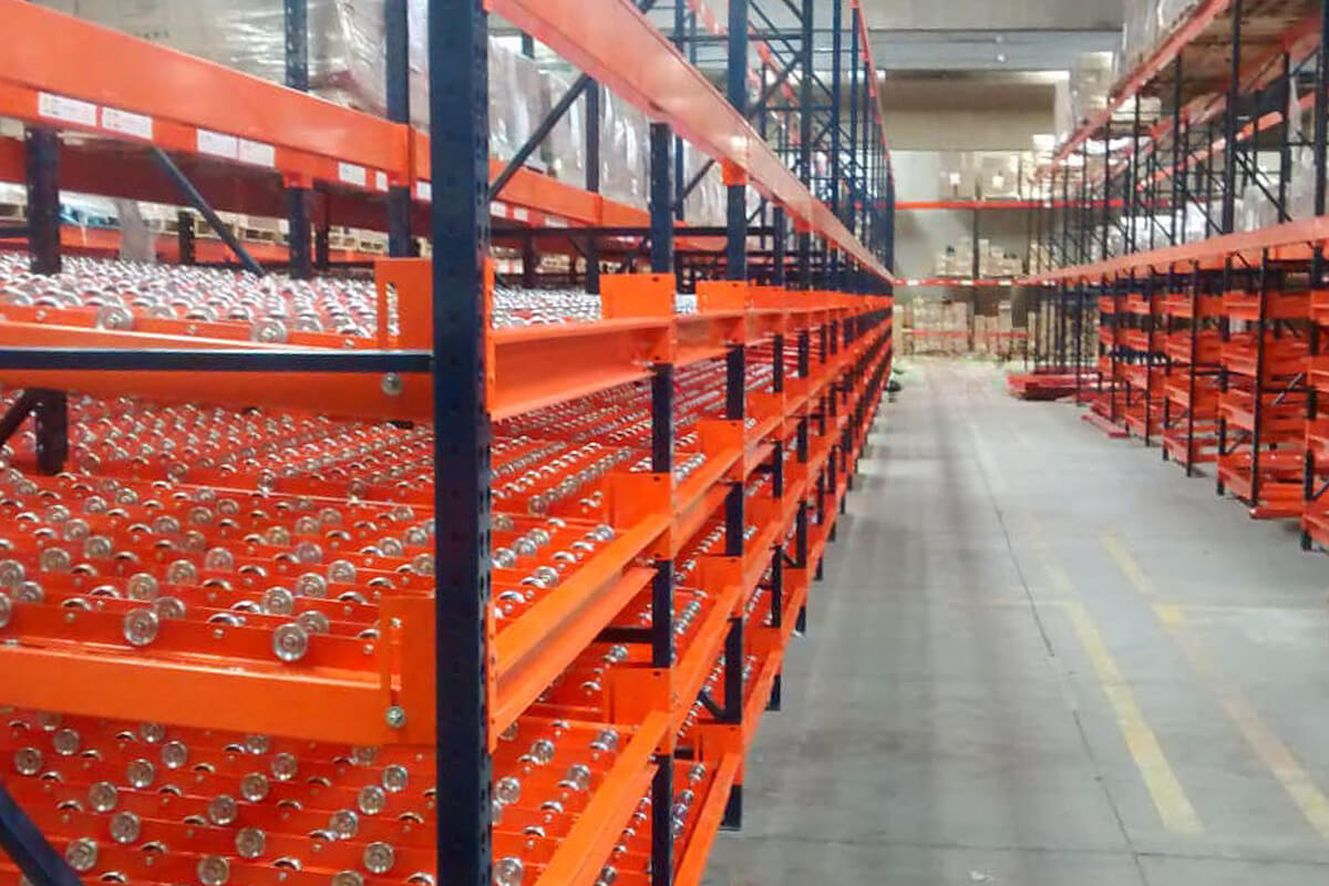 Estantería dinámica para cajas fabricada en México